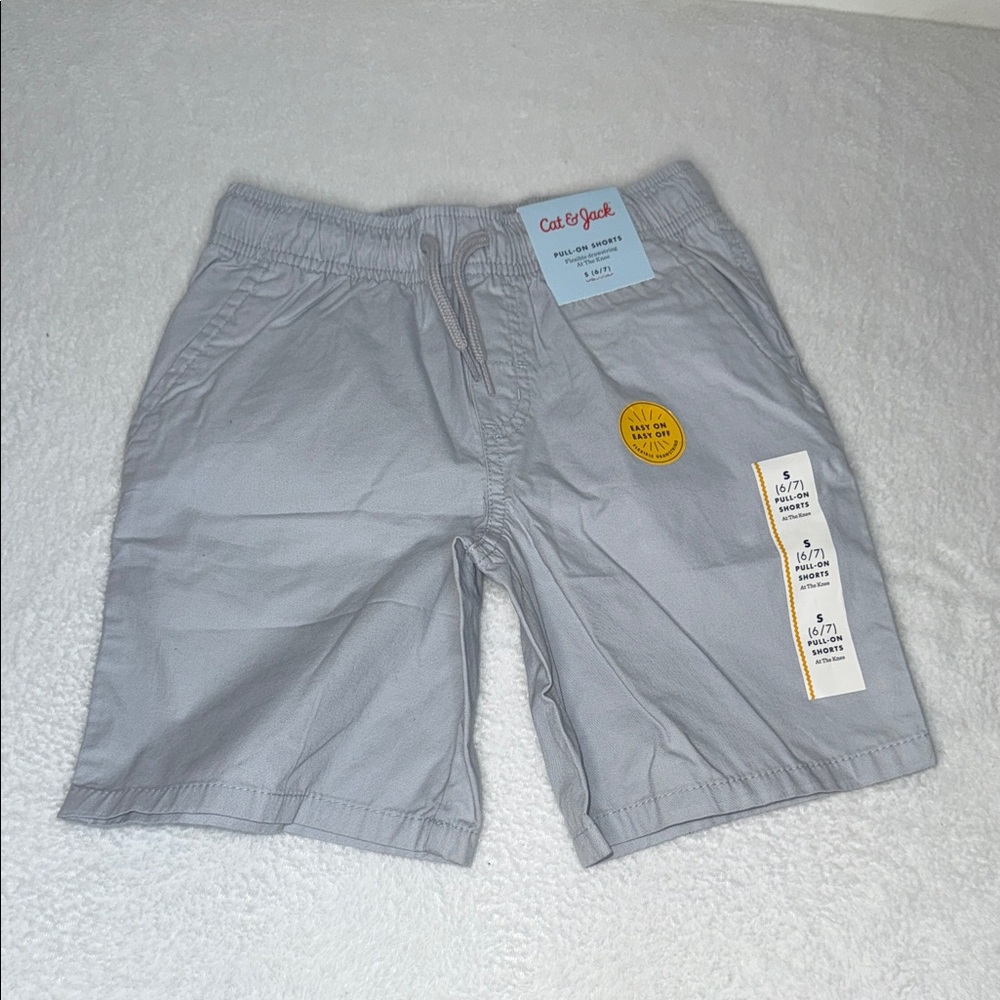 Cat & Jack Light Gray Men's Flat Front Shorts